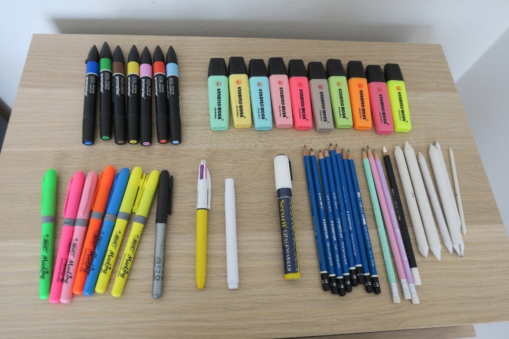Assortiment de marqueurs, crayons graphite, marqueurs, Enlèvement ou Envoi, Utilisé, Crayon ou Feutre