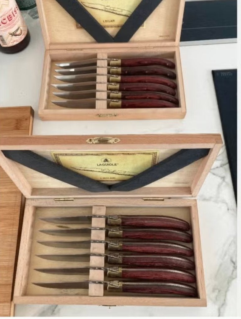 Laguiole Luxury Line Steakmessen Olijfhout, Ophalen, Gebruikt, Laguiole