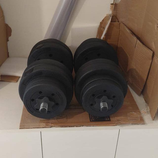Dumbbells 2 x 15 kg, snel weg wegens verhuis, Ophalen, Gebruikt, Armen, Dumbbell