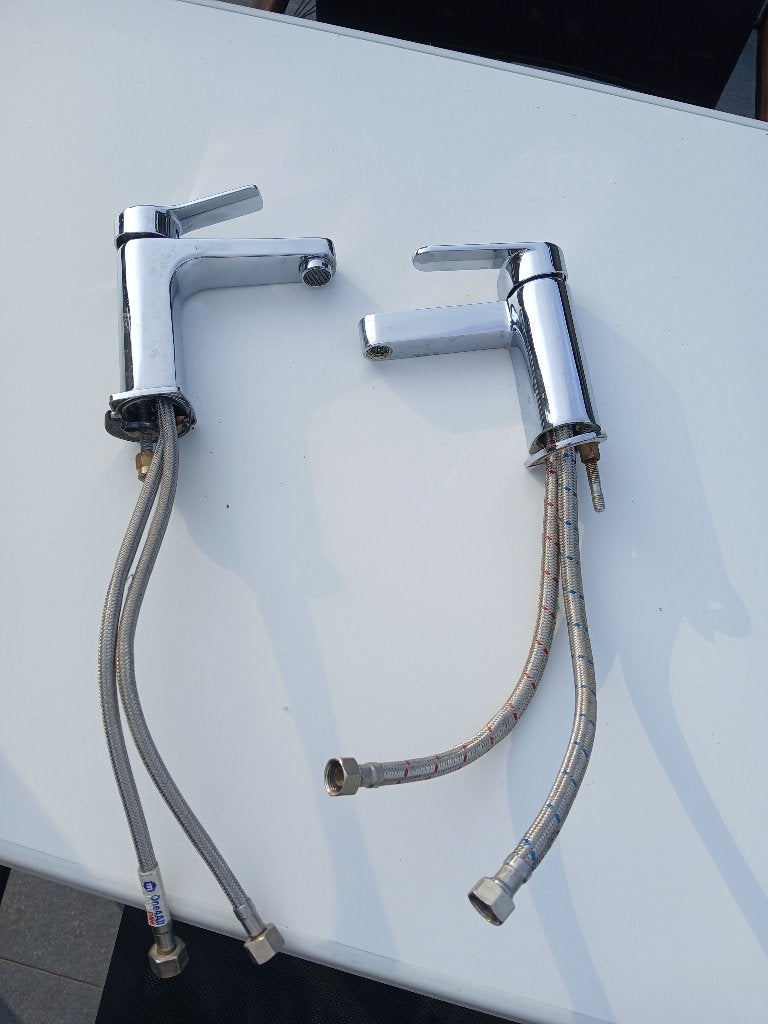 wastafelkranen, Doe-het-zelf en Bouw, Sanitair, Ophalen, Zo goed als nieuw, Chroom, Wastafel