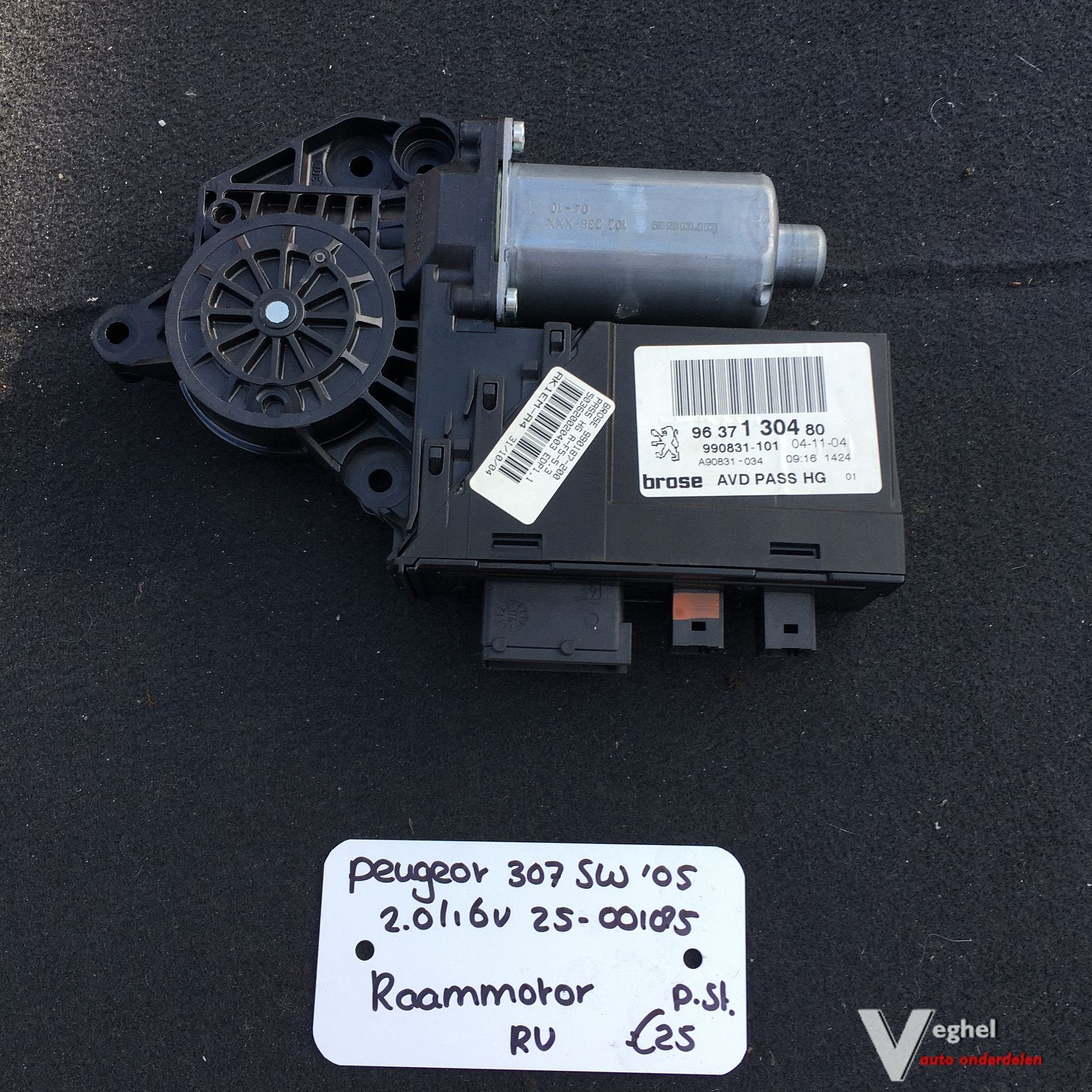 Peugeot 307 Sw 2.0 16v 2005 2500185  Raammotor Rechtsvoor of, -, Utilisé, -, -