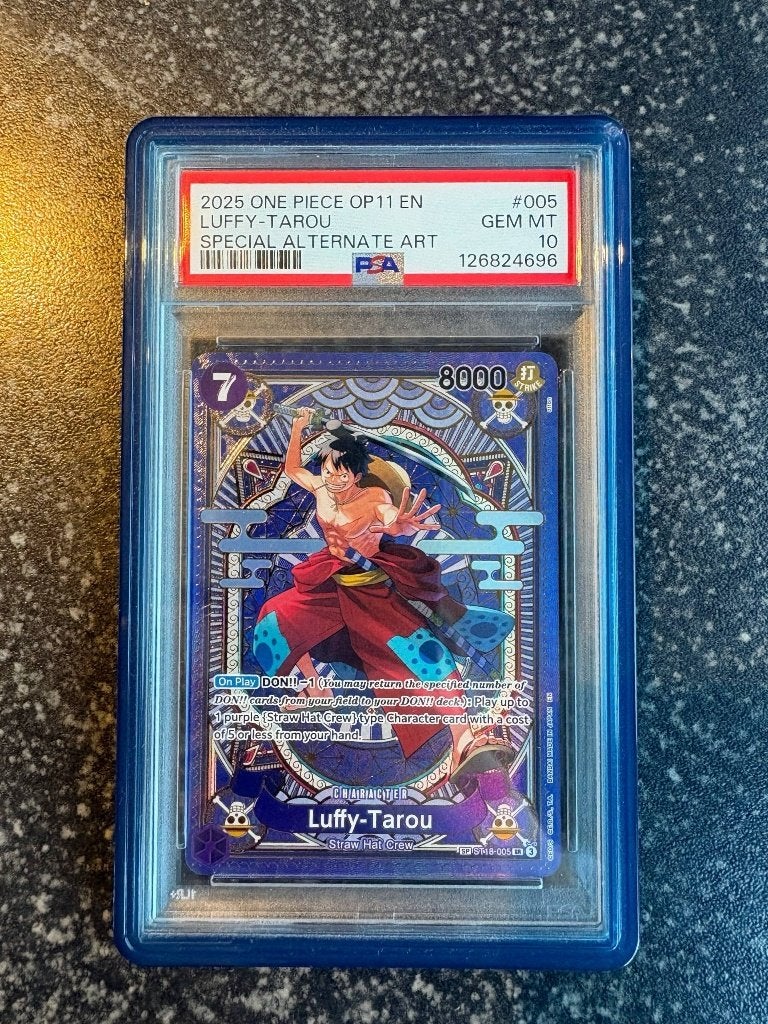 Luffy-Tarou (ST18-005) PSA10 ONE PIECE, Ophalen of Verzenden, Nieuw, Losse kaart, Foil