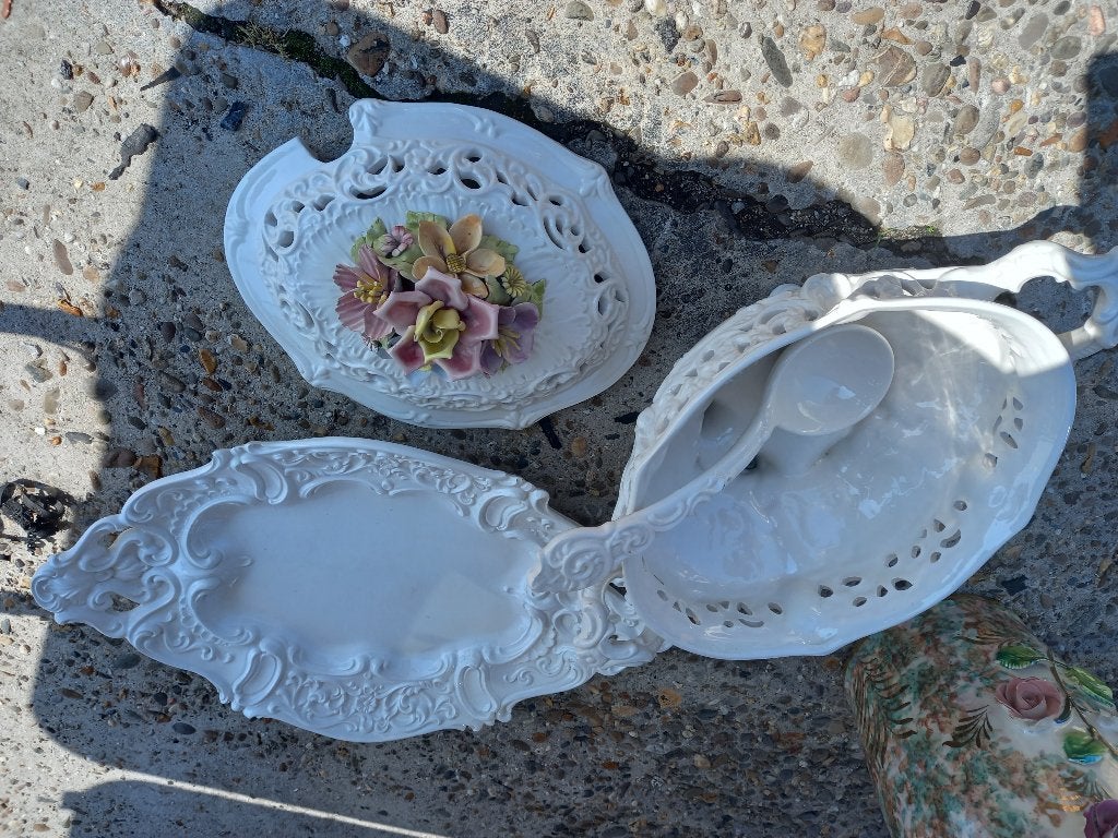 Deco soepterrine onbeschadigd, Antiek en Kunst, Antiek | Keramiek en Aardewerk, Ophalen