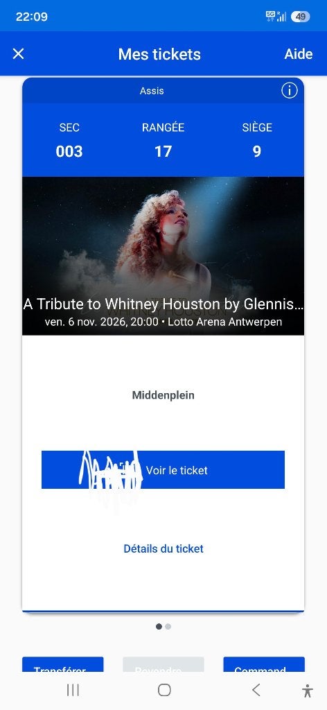 2 places concert de Glennis Grace Tribute to Whitney Houston, Twee personen, November