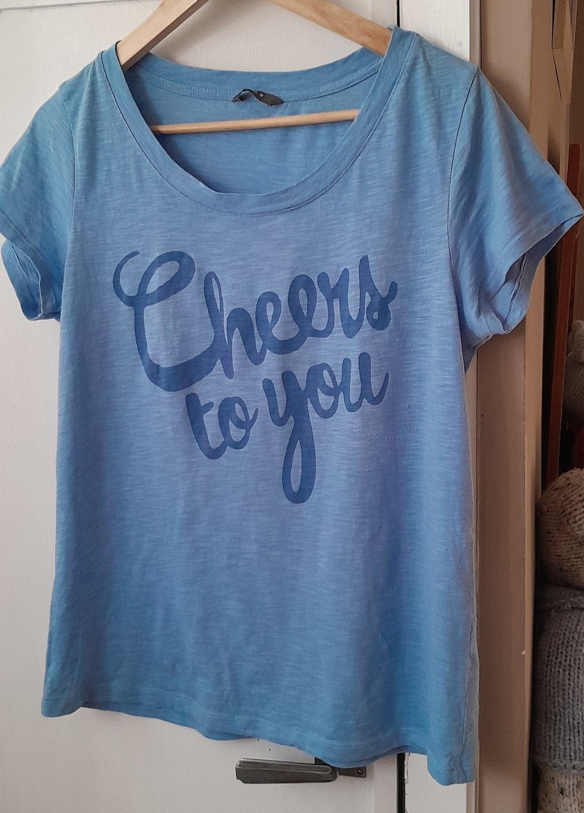 Prachtig T-shirt medium Hema., Kleding | Dames, Maat 38/40 (M), Blauw, Ophalen of Verzenden, Zo goed als nieuw
