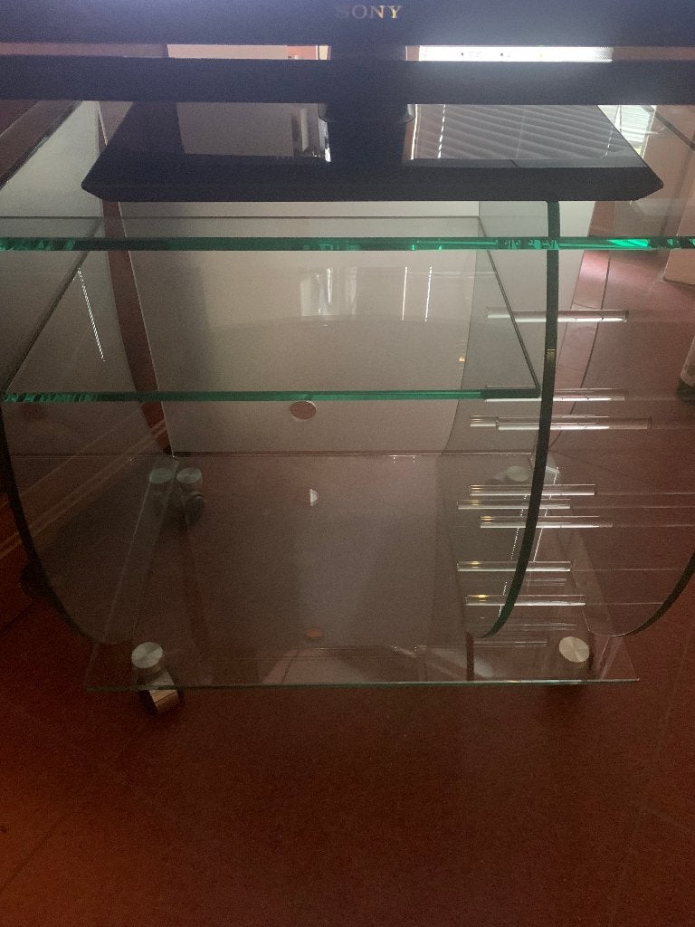 glazen tv tafel B x H x D  71x68x45, Huis en Inrichting, Kasten |Televisiemeubels, Ophalen, Minder dan 50 cm, Glas, Minder dan 100 cm