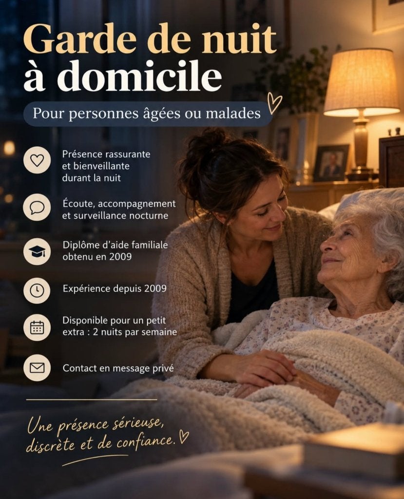 Garde malade, Jusqu'à 24 heures, À partir de 10 ans, Autres formes, Convient comme travail d'appoint
