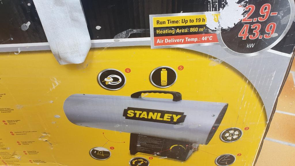 Gas heater kanon stanley nieuw compleet met slang en gasfles, Ophalen, Nieuw, Overige typen
