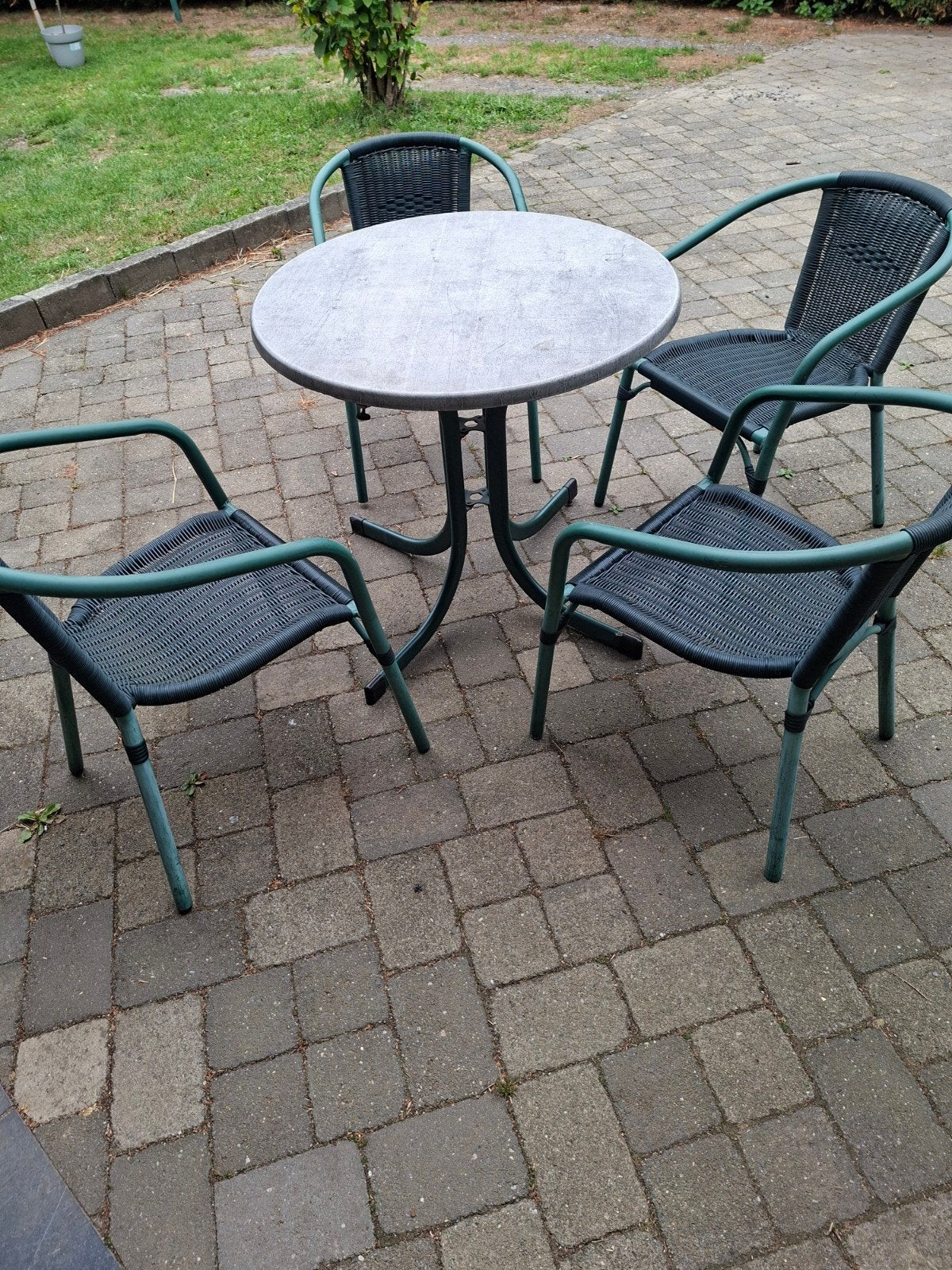 4 chaises et une table de de terrasse, Jardin & Terrasse, Enlèvement, Utilisé
