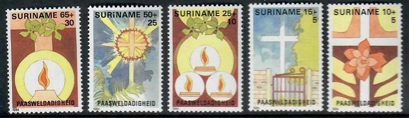 Suriname yvertnrs.: 944/48 postfris, Timbres & Monnaies, Enlèvement ou Envoi, Non oblitéré