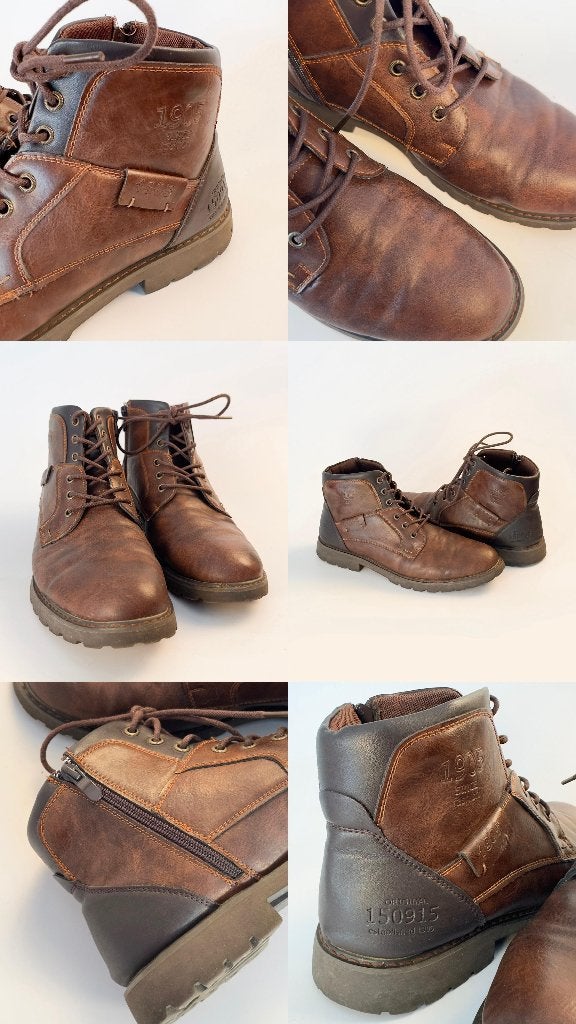 Bruine bottines synthetisch leer, Vêtements | Hommes, Chaussures, Bottes, Brun, Enlèvement, Porté