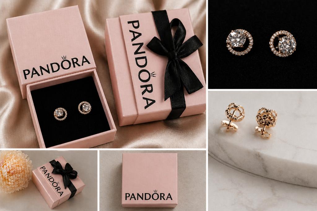 Originele Pandora Oorbellen– met Zirkonia - Aankoopbewijs, Bijoux, Sacs & Beauté, Boucles d'oreilles, Puces ou Clous, Autres couleurs