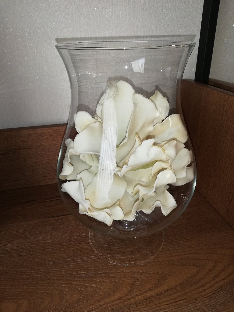 Grote vaas, 32 cm, Transparant, Ophalen of Verzenden, Geschikt voor droogbloemen