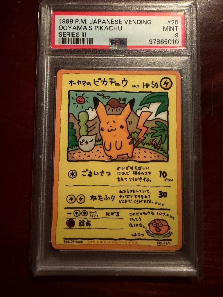 Pokemon Ooyama's Pikachu 25 Vending Series 3 1998 PSA 9, Ophalen of Verzenden, Nieuw, Losse kaart