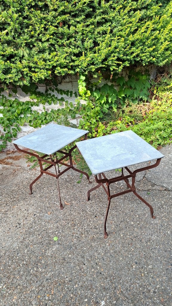 Bijzet tafel metaal, industrial look, Moins de 55 cm, Enlèvement, Utilisé, Métal ou Aluminium