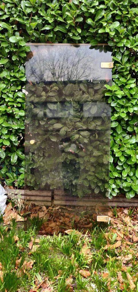 Vintage glazen deur gefumeerd bruin, Tuin en Terras, Ophalen