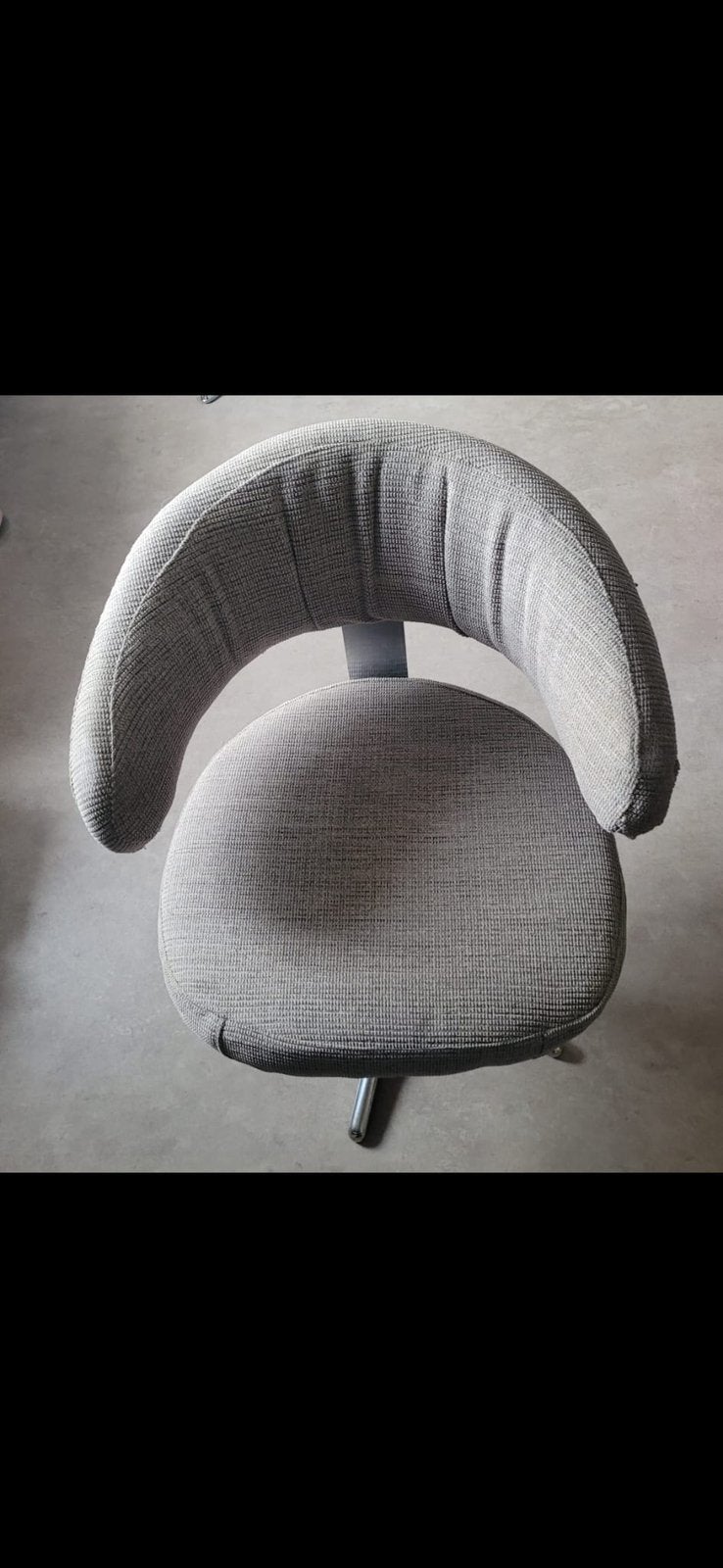 Fauteuil pivotant gris en tissu, Enlèvement, Utilisé