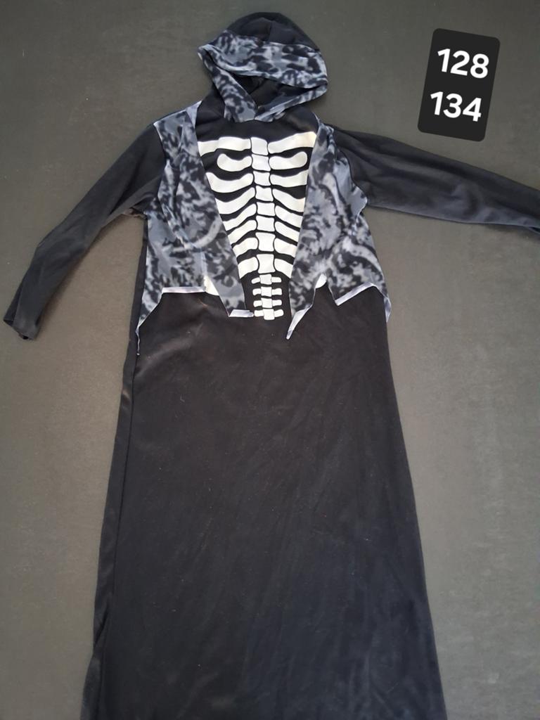 Verkleedkledij pak skelet Halloween maat 128 134, Ophalen of Verzenden
