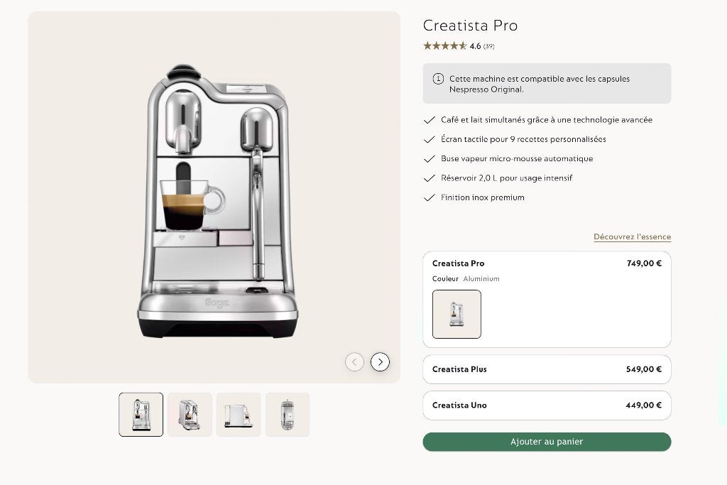 Nespresso Creatista Pro Sage+officiële distributeur, Elektronische apparatuur, Koffiezetapparaten, Espresso apparaat, Ophalen