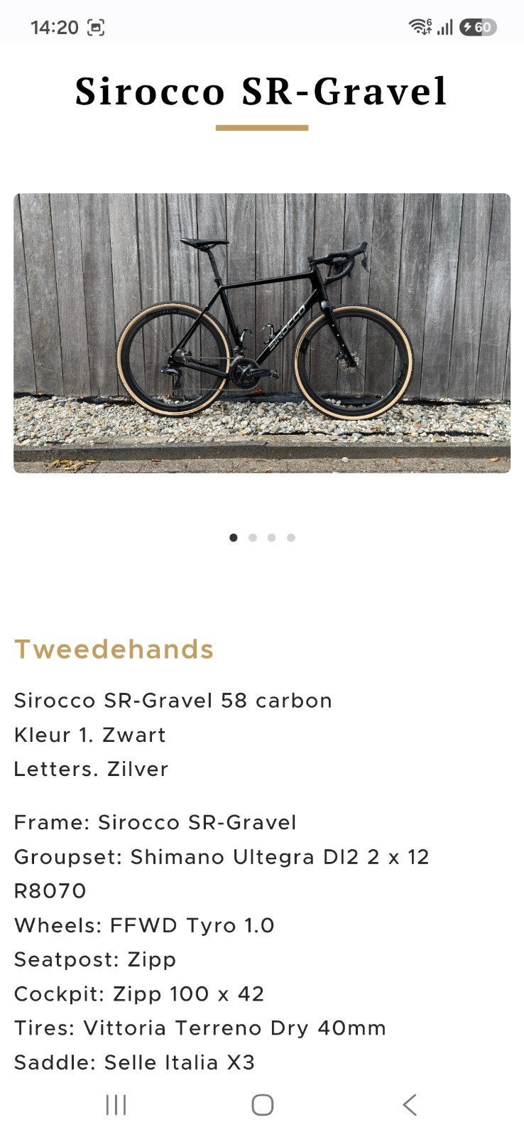 Sirocco SR Gravel, Fietsen en Brommers, Overige merken, 28 inch, Gebruikt, Carbon