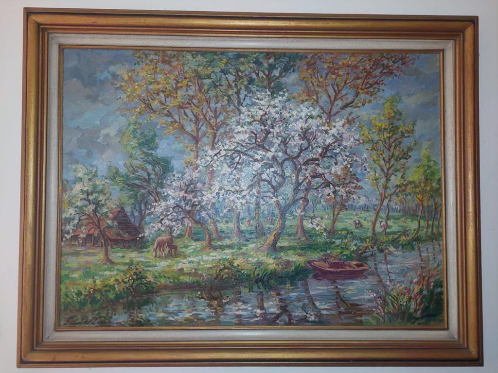 Ernest Gorus, groot impressionistisch, olieverf op doek, Enlèvement