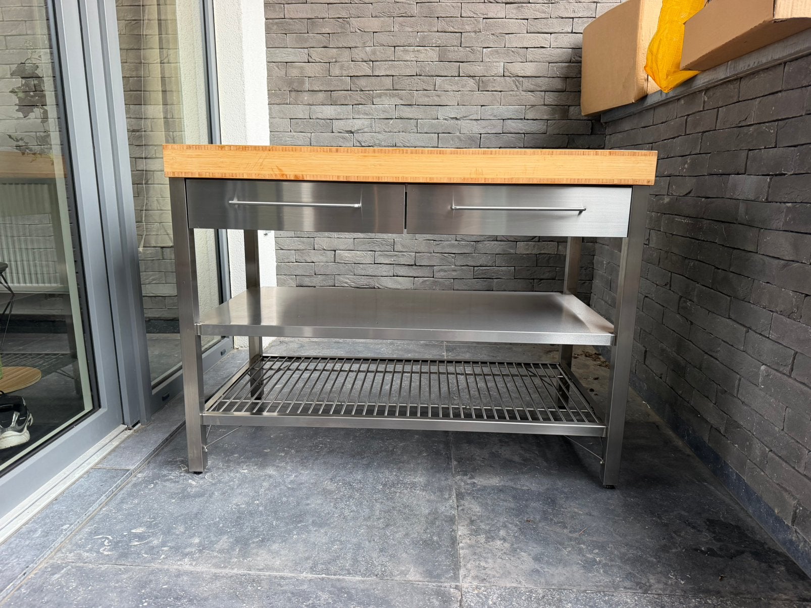 ÎLOT CENTRAL IKEA RIMFORSA + 2 TABOURETS – 450 € L’ENSEMBLE, Maison & Meubles, Enlèvement, Comme neuf