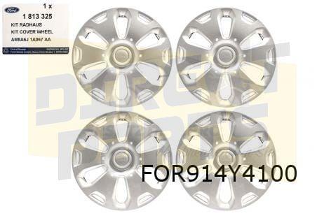 Ford Fiesta Wieldoppen set 14'' (set 4 stuks) zilver Origine, Auto diversen, Wieldoppen, -, Verzenden, -, Nieuw