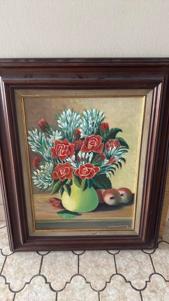 Peinture dans un magnifique cadre en bois, Enlèvement