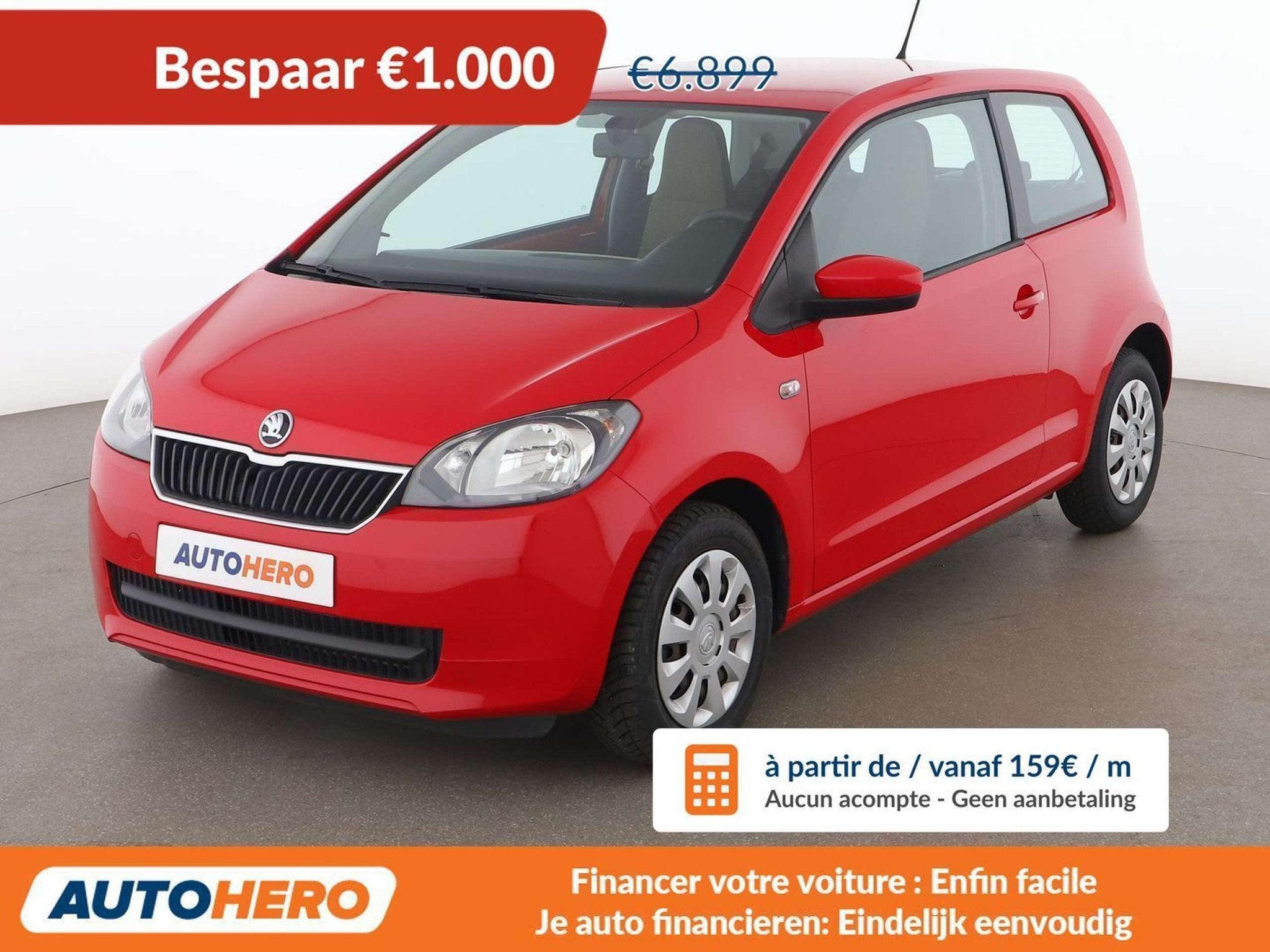 Skoda Citigo 1.0 MPI Ambition (année de construction 2016), Autos, Rouge, https://public.car-pass.be/vhr/2de806a4-ad1e-4342-8d1b-f49199bbe82c