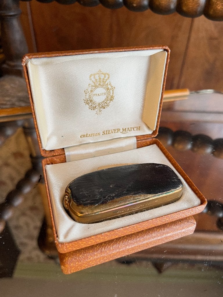 Briquet Silver Match -Cuir-, Collections, Enlèvement ou Envoi, Utilisé, Briquet