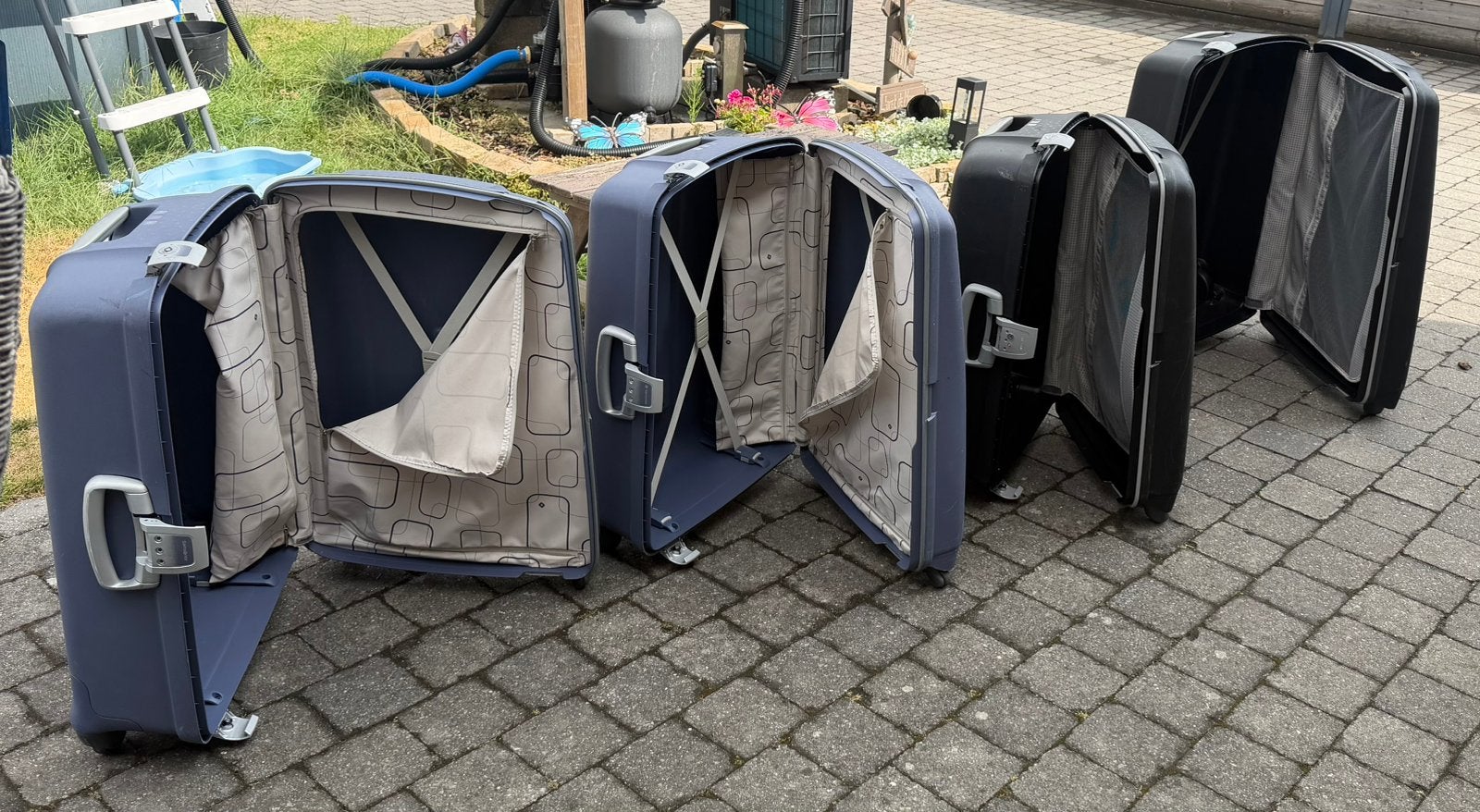 Samsonite trolley koffers 4stuks met 4wielen, Handtassen en Accessoires, Koffers, Gebruikt, Hard kunststof, Slot, Ophalen