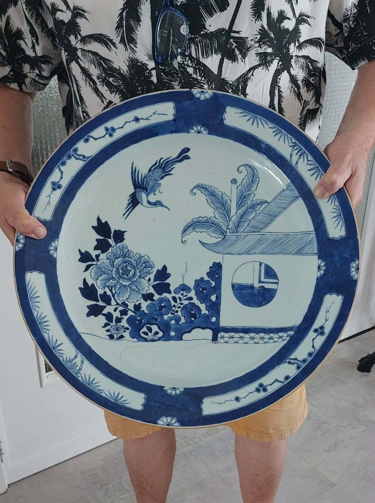 grand plat chinois kangxi 18e, Antiquités & Art, Antiquités | Porcelaine, Enlèvement