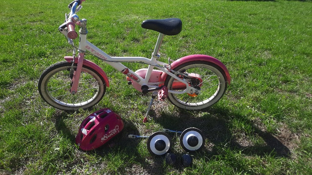 Kinderfiets meisje 16", Fietsen en Brommers, Ophalen, Zijwieltjes, 16 tot 20 inch, B-TWIN