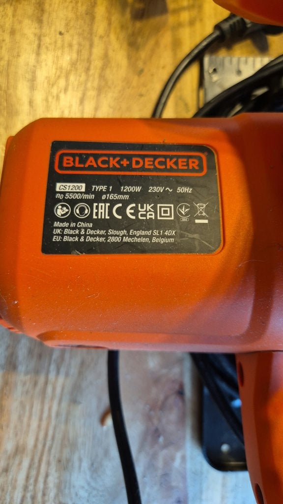 Black & Decker cirkelzaag, Ophalen, Zo goed als nieuw, 1200 watt of meer, Cirkelzaag