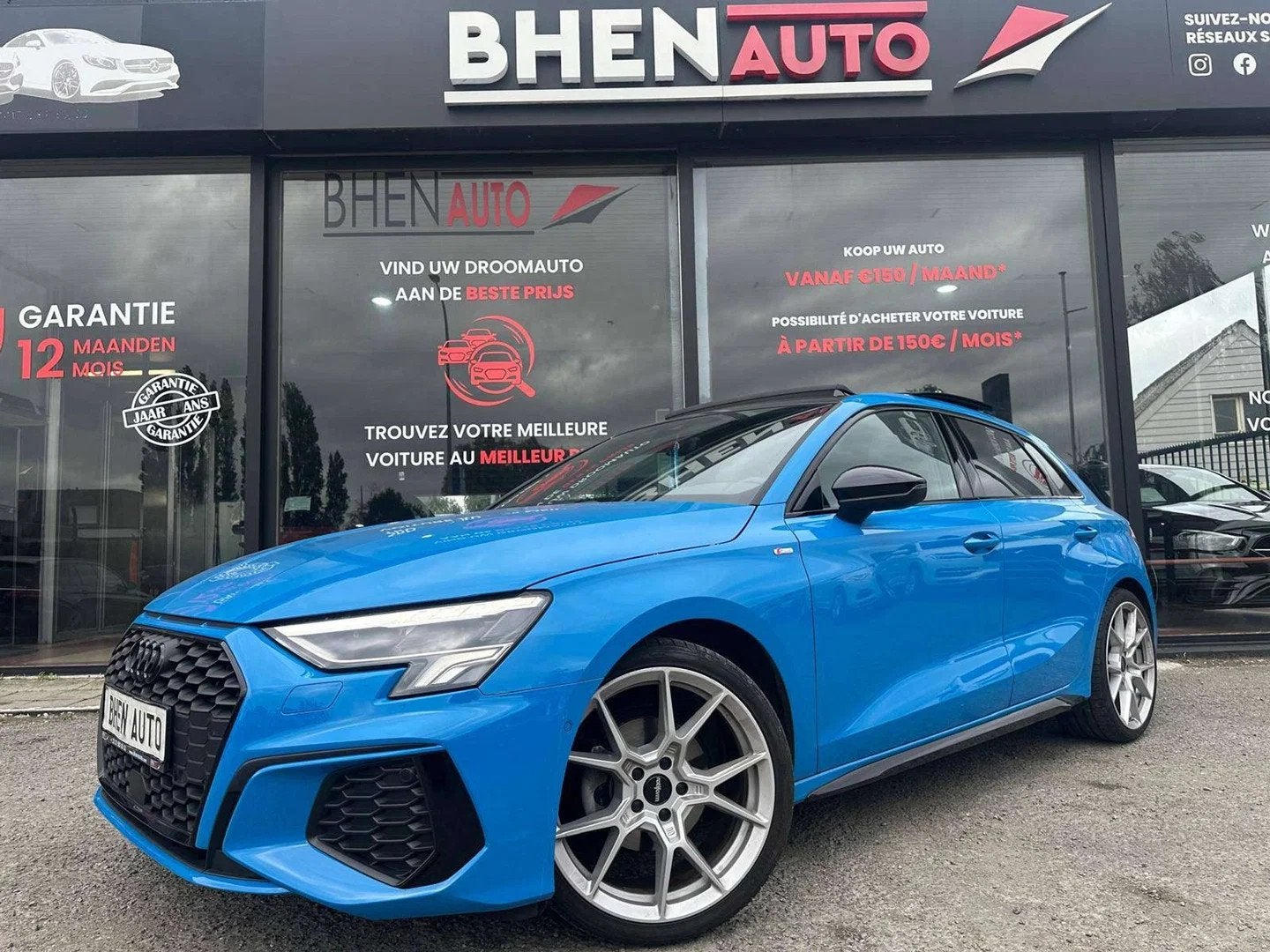 Audi A3 Sportback PACK S-LINE/TOIT PANO/30.000 KM/CARPLAY/NA, Auto's, Automaat, Gebruikt, Blauw, Alcantara
