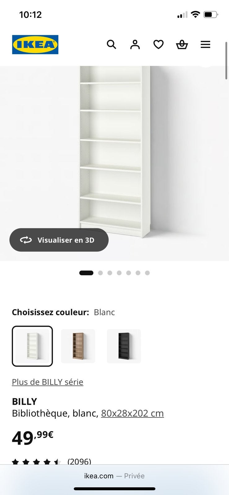 Etagere billy 80 cm de large, Maison & Meubles, Enlèvement, Comme neuf