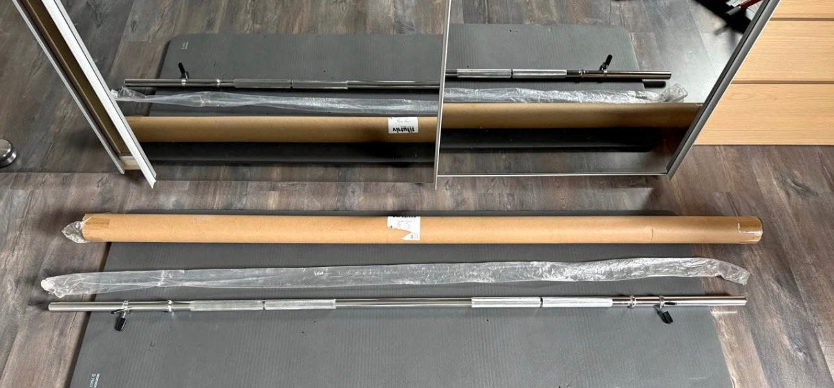 VirtuFit halterstang van 200 cm (30 mm) + 2 klemmen, Sport en Fitness, Fitnessmaterialen, Nieuw, Ophalen