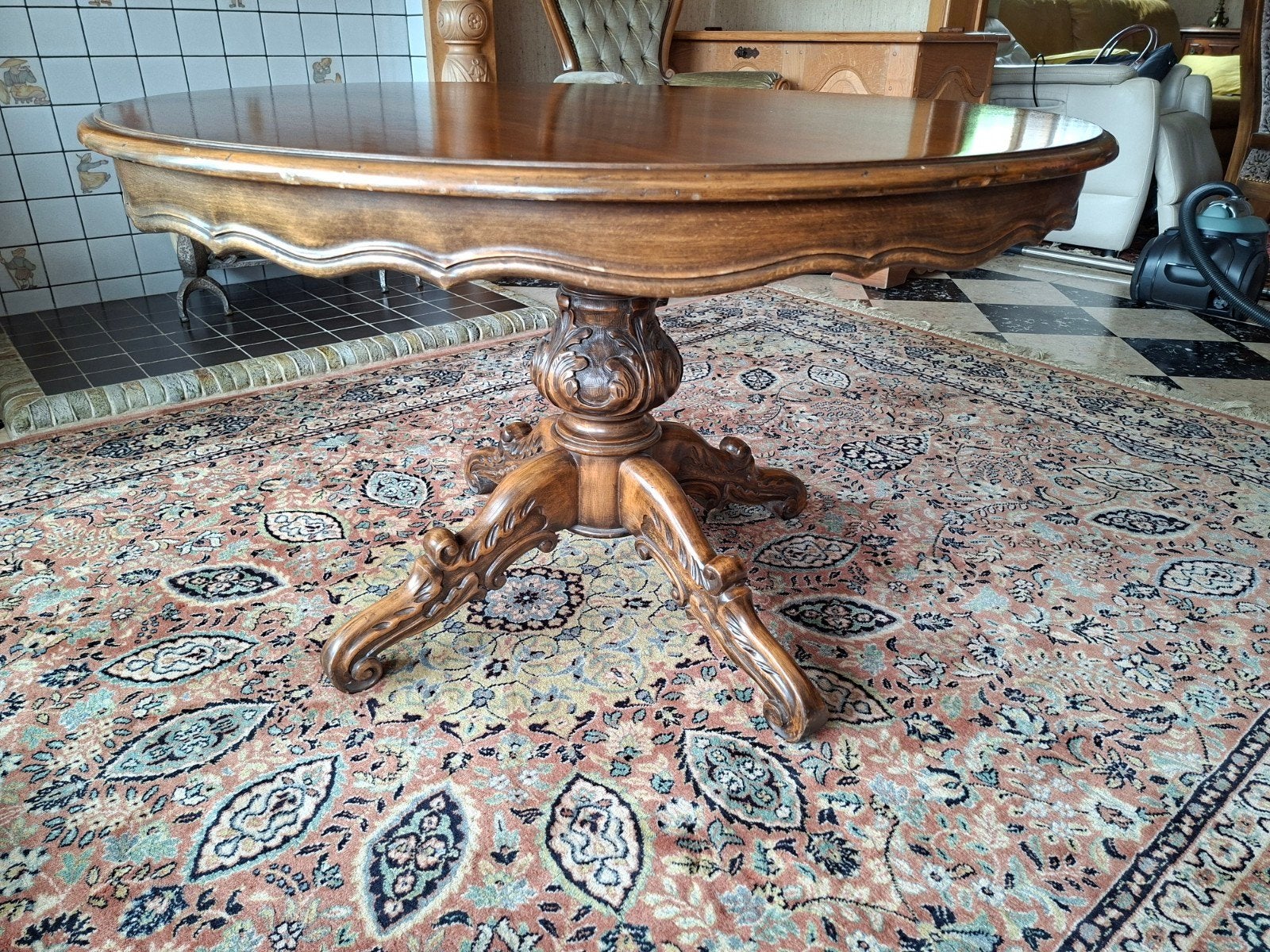 Ronde tafel., Ophalen, Rustiek, Rond, Zo goed als nieuw