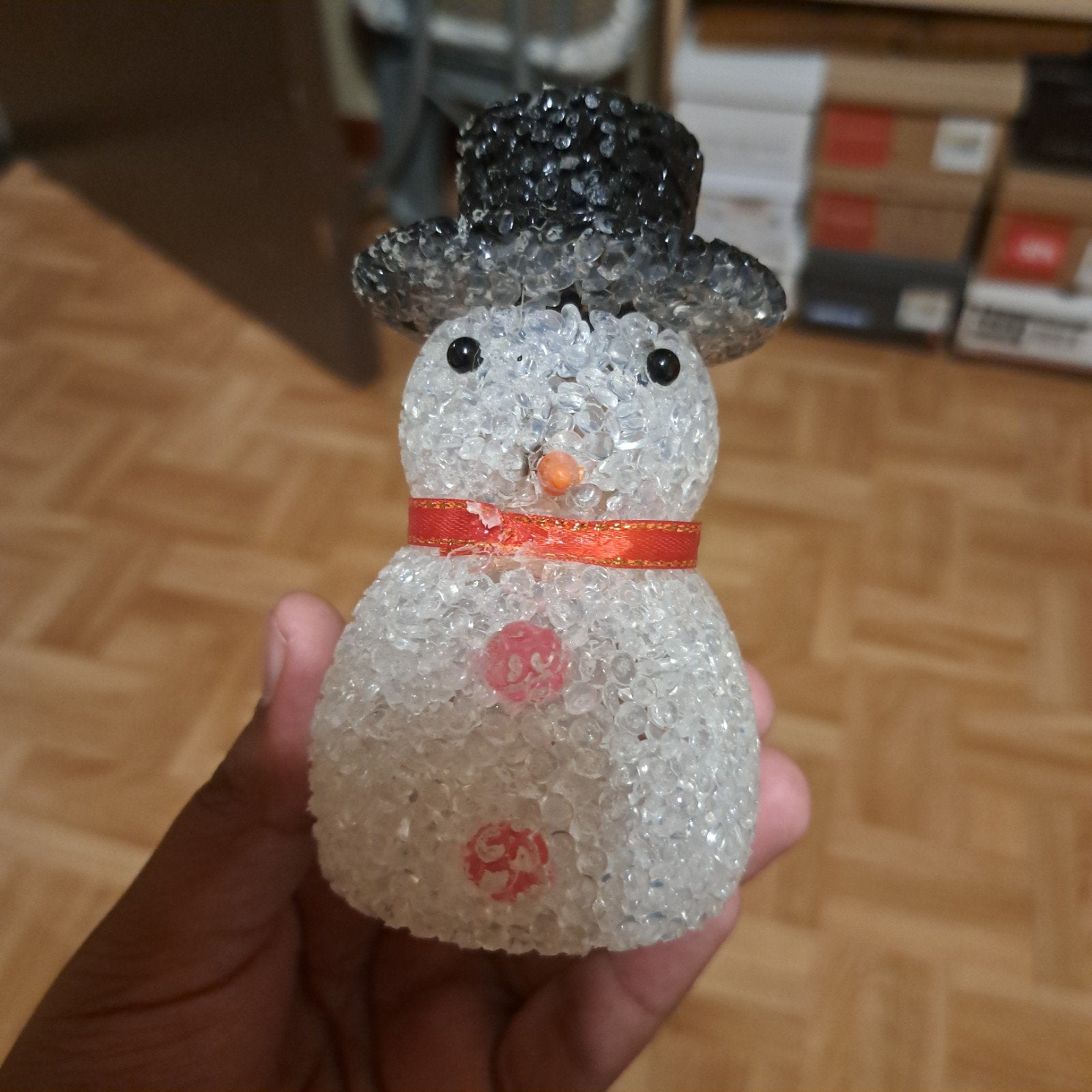 Vintage LED sneeuwman kerstdecoratie acryl, Diversen, Kerst, Ophalen