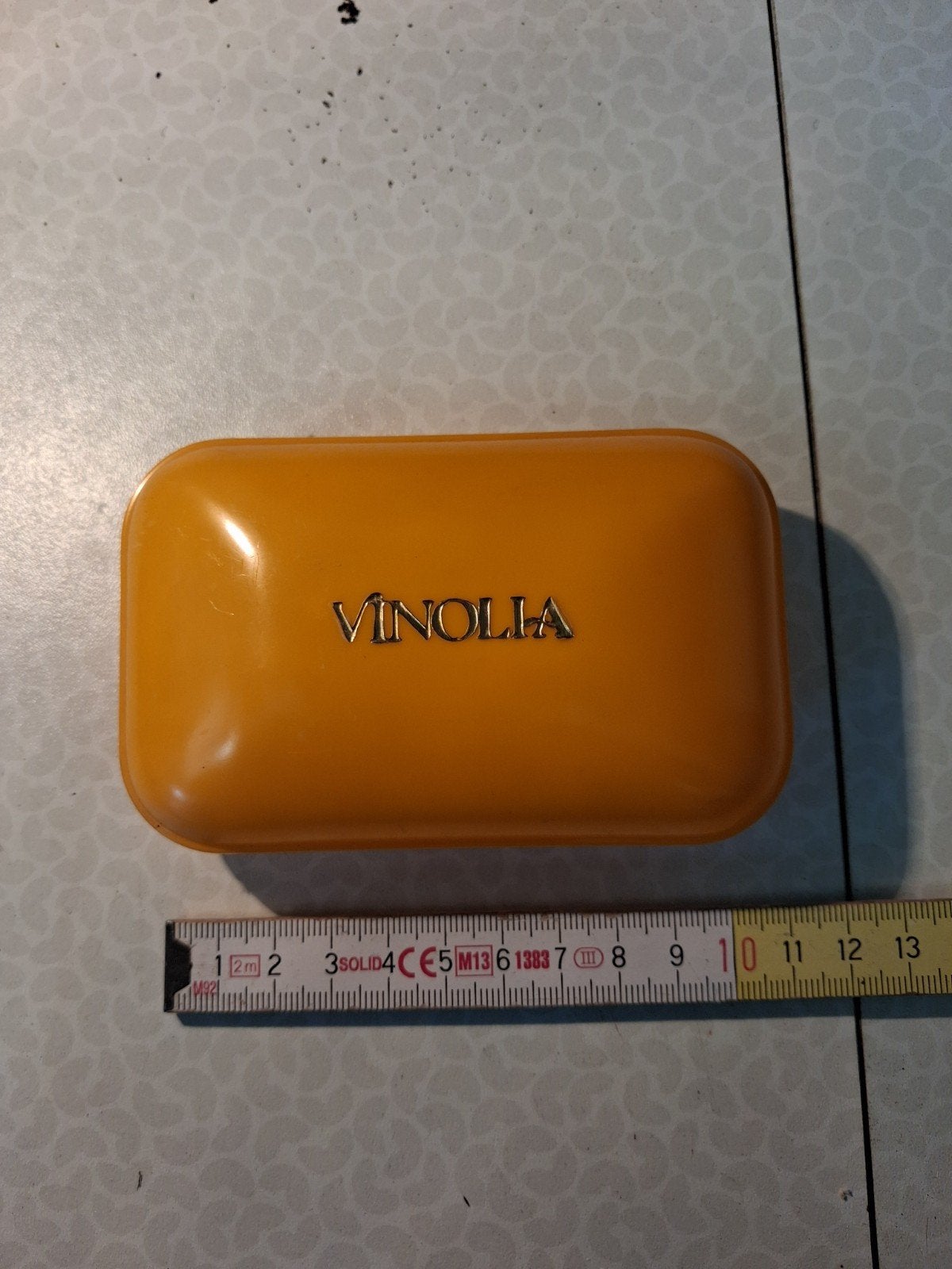 Vintage pvc zeepdoosje Vinolia pvc, Ophalen of Verzenden, Geel