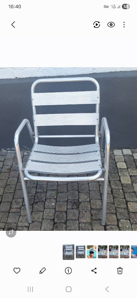 5 chaise de jardin alu, Enlèvement