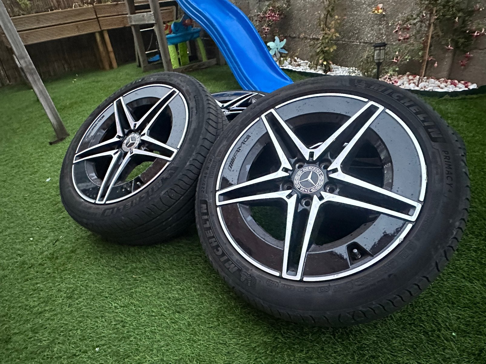 Jantes Mercedes Original Amg Classe C300e + Pneus Michelin, Autos : Pièces & Accessoires, Enlèvement, 18 pouces, Pneu(s)