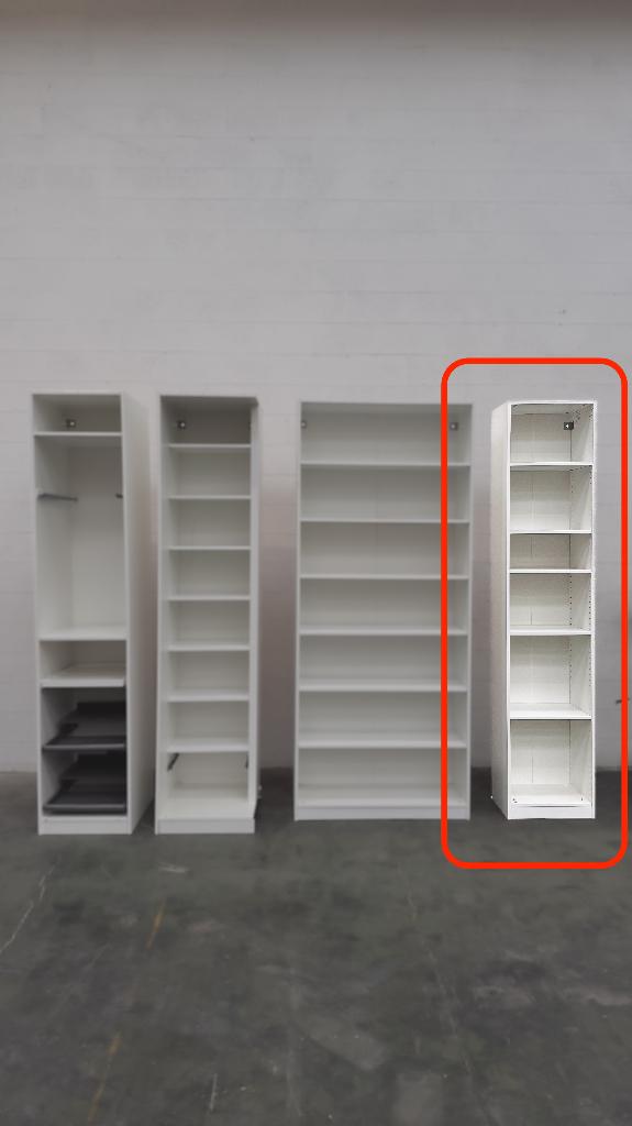 PAX Caisson d'armoire, IKEA, blanc (accessoirisé), 25 à 50 cm, Avec tablette(s), Comme neuf, Enlèvement