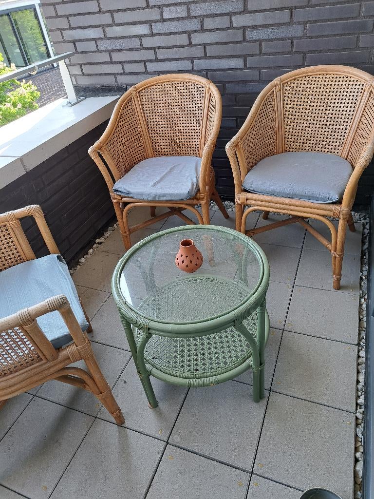 rotan setje, Ophalen, Rotan, 3 zitplaatsen, Zo goed als nieuw