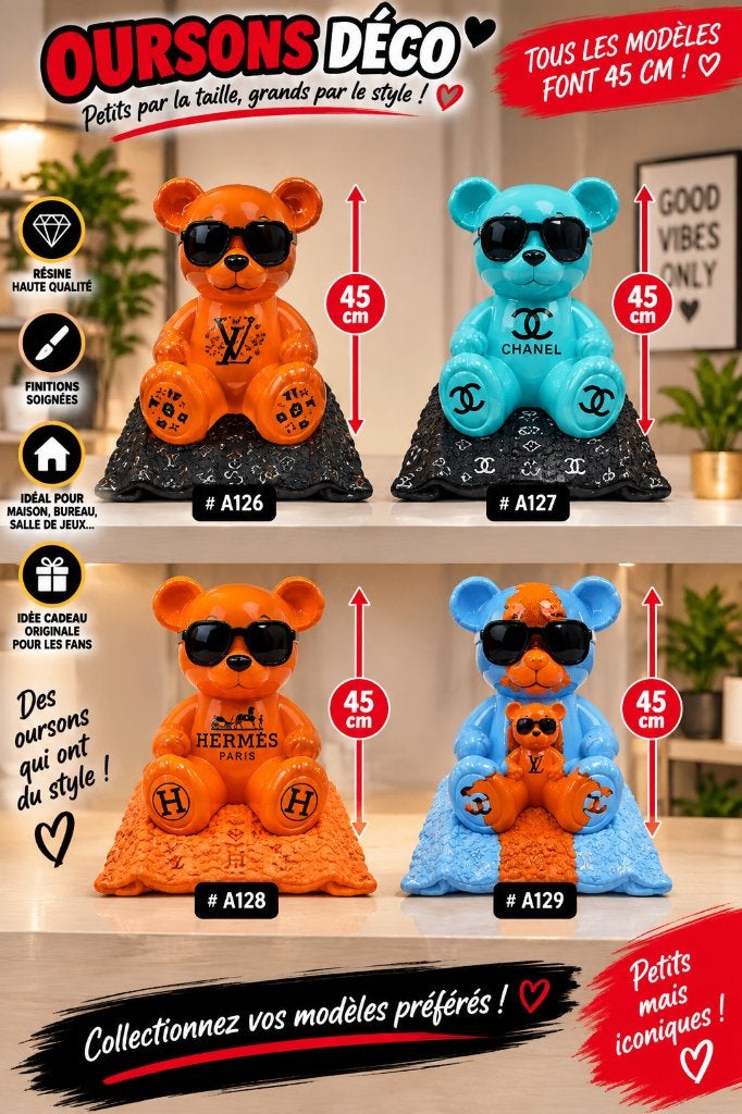 OURSONS DÉCO – STATUES EN RÉSINE 45 CM, Enlèvement ou Envoi, Neuf