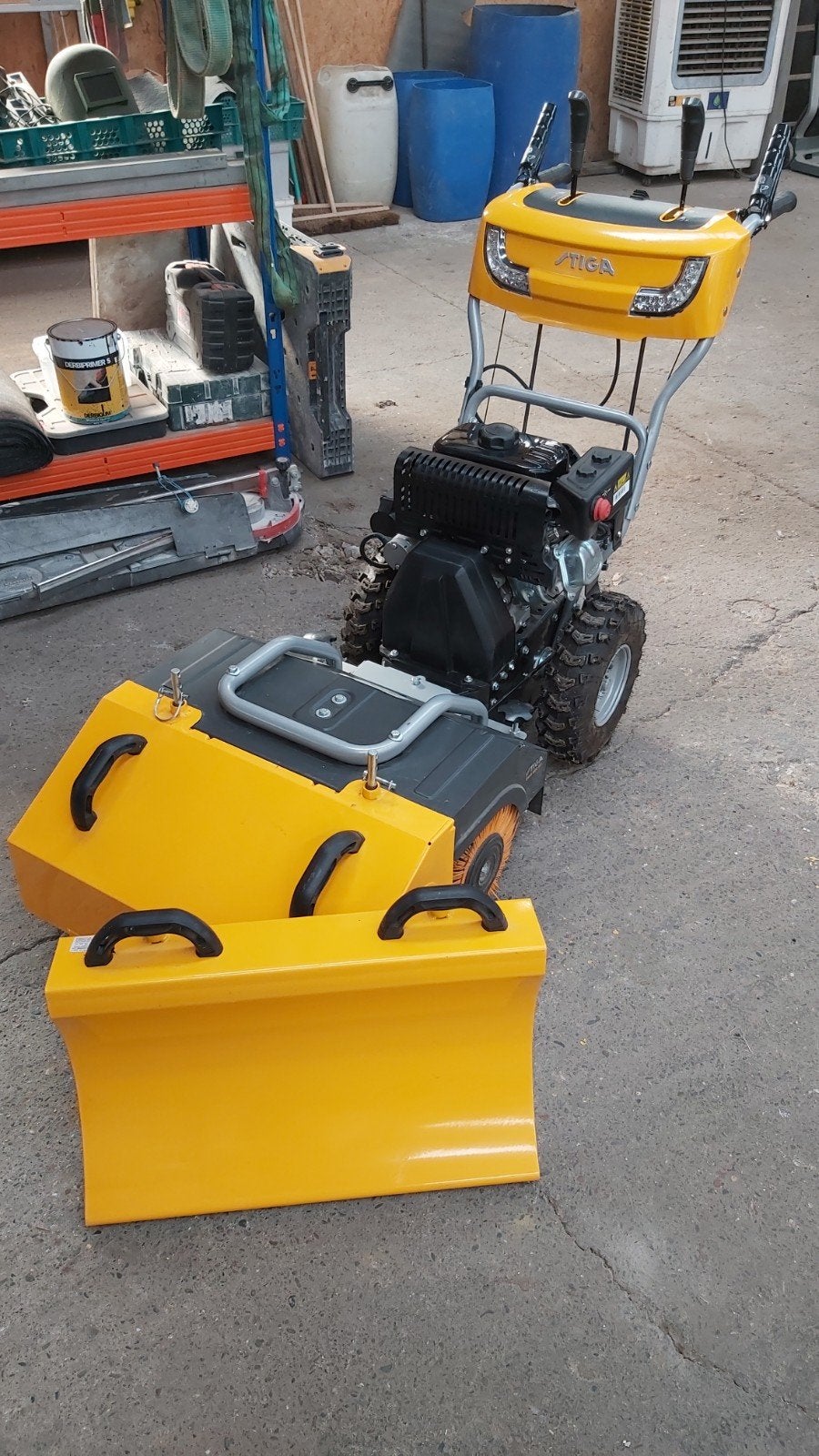 veegmachine Stiga SWS 600G (60cm) opvangbak en sneeuwschuif, Bricolage & Construction, Enlèvement, Comme neuf, Autres types
