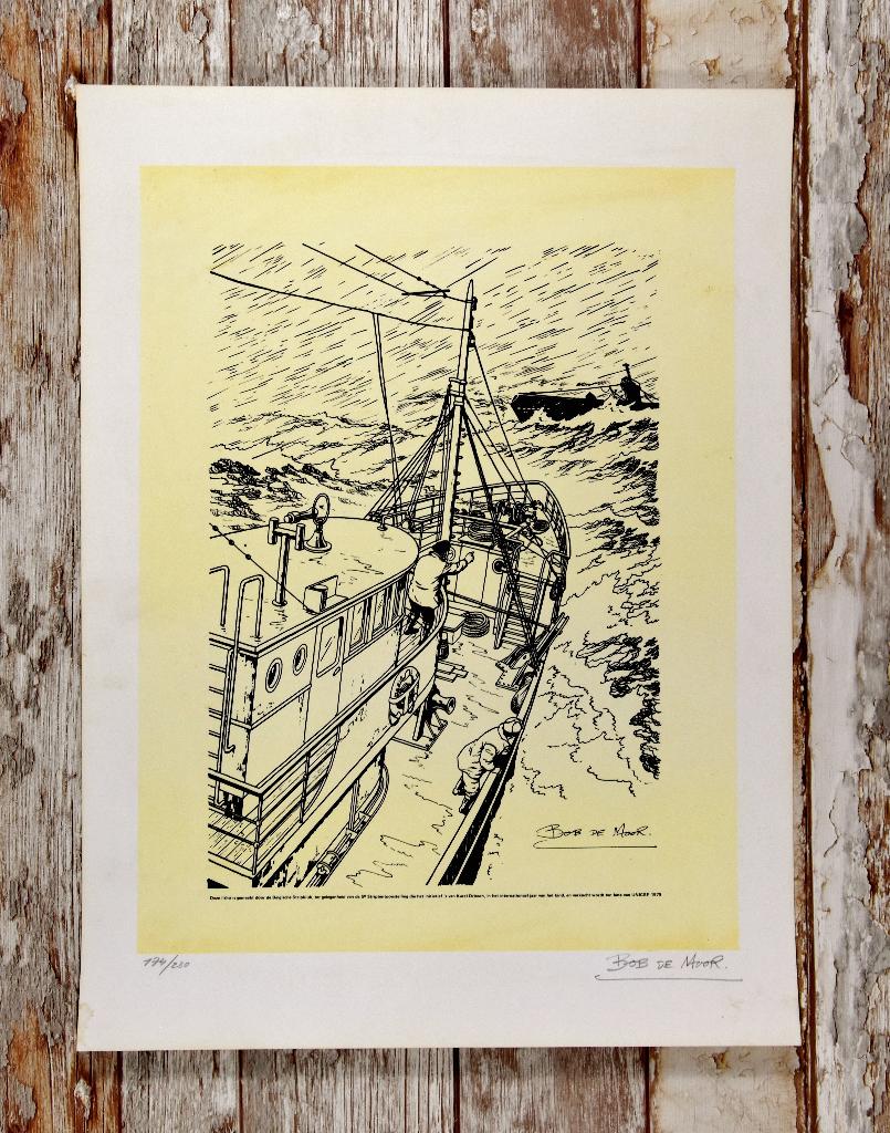 Litho Bob De Moor De Belgische stripclub uit 1979 oplage 230, Livres, BD, Enlèvement ou Envoi, Comme neuf