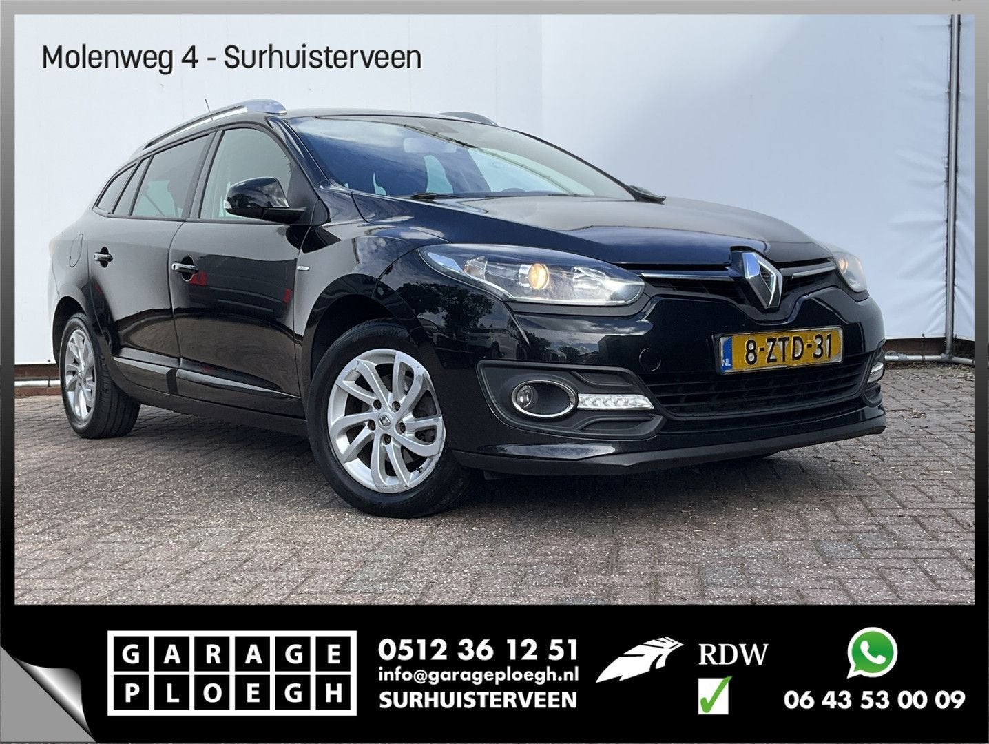 Renault Megane Estate 1.5 dCi Limited Trekhaak Nav/Cruise Cl, Auto's, Parkeersensor, 88 g/km, Zwart, Bedrijf