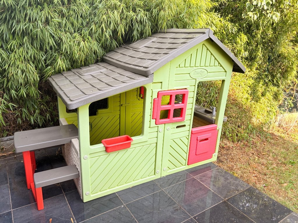 Cabane de jardin enfant Smoby Neo Floralie + table pique, Kinderen en Baby's, Speelgoed | Buiten | Speelhuisjes, Ophalen, Zo goed als nieuw