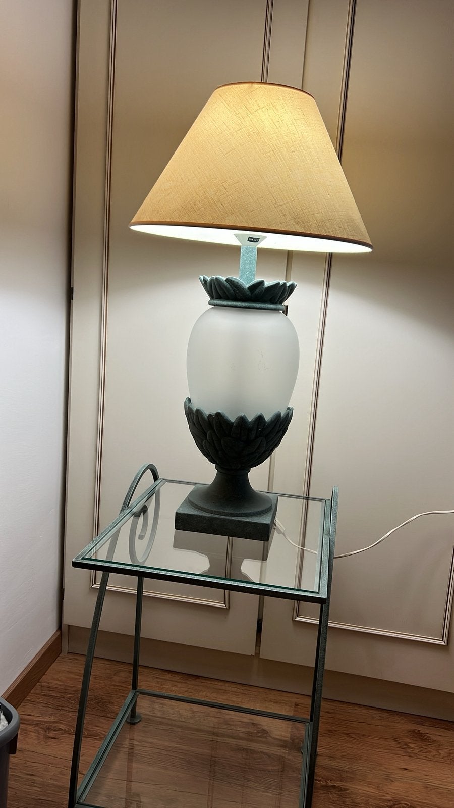 Unieke Design Tafellamp met Glazen Tafeltje – Stijlvolle Set, Huis en Inrichting, Ophalen, Groen, Design, Glas